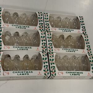 Clear C9 Outdoor Christmas Lamp Bulbs Northern Lights 6 Packs New 24 Bulbs